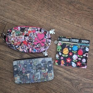 TOKIDOKI Cartoon Print Pouch Trio